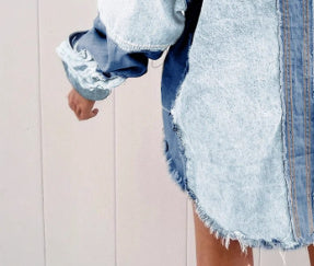 Women's Halloween Color Block Denim Coat